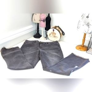 Free People Light Black Fray Raw Hem Skinny Jeans NWOT